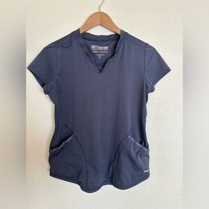 Grey's Anatomy Women's Knit Stretch Scrub Top - Steel Gray, XS